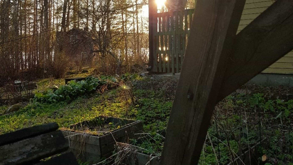 Kuva tontista, kun siinä on vielä vanha talo pystyssä.